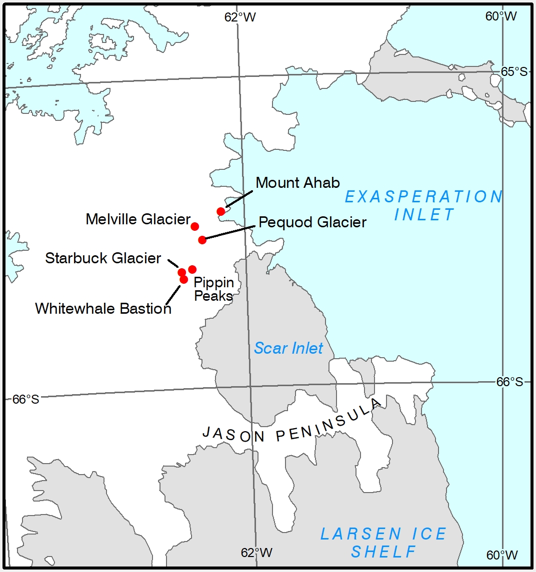 Moby Dick place names in Antarctica